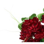 Bukiet 14 chryzantem w kolorze bordowym z długimi dodatkami 58 cm - obrazek 2