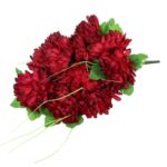 Bukiet 14 chryzantem w kolorze bordowym z długimi dodatkami 58 cm - obrazek 3