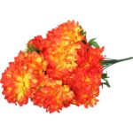 Bukiet 18 chryzantem w kolorze pomarańczowym 60 cm - obrazek 3