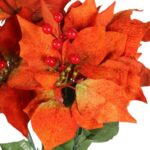 Bukiet 7 ELEGANCKICH WELUROWYCH POINSECJI 55 cm KOLOR POMARAŃCZOWY - obrazek 2