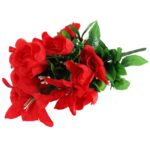 Czerwony Bukiet Sztucznych Kwiatów Żywe Piękno - Róża i Lilia, 54 cm - obrazek 3