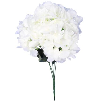Bukiet 5 Białych Hortensji o Wysokości 45 cm