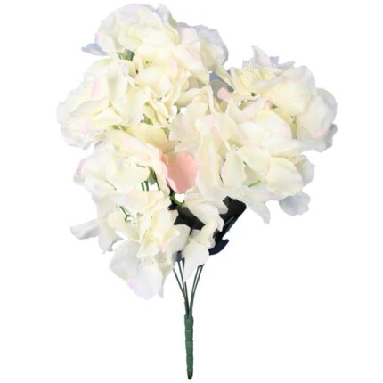 Hortensje Kremowe w Bukiecie - 5 Sztuk, Wysokość 45 cm
