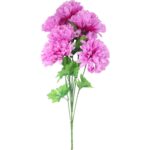 Sztuczny Bukiet 7 Dużych Chryzantem Fioletowych 80cm - Dekoracja na Wszystkich Świętych