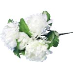 Bukiet 7 chryzantem z trawką 40 cm biały - obrazek 2