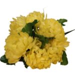 Bukiet 7 chryzantem z trawką 40 cm żółty - obrazek 2