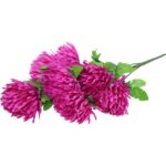 Sztuczny bukiet 7 dużych chryzantem fioletowych, 70 cm - obrazek 2