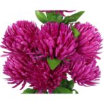 Sztuczny bukiet 7 dużych chryzantem fioletowych, 70 cm - obrazek 3