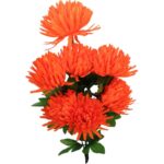 Pomarańczowy Bukiet Sztucznych Chryzantem - Dekoracja Świąteczna o Wysokości 70 cm - obrazek 2