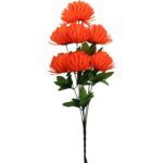 Pomarańczowy Bukiet Sztucznych Chryzantem - Dekoracja Świąteczna o Wysokości 70 cm