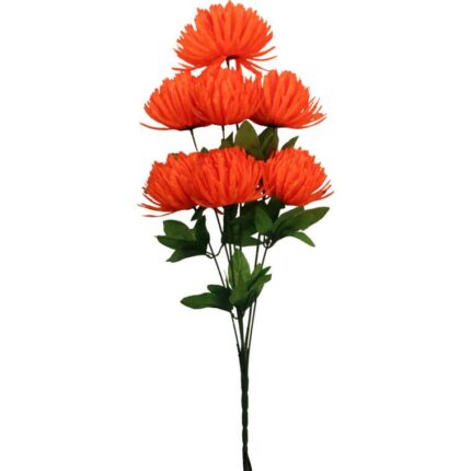 Pomarańczowy Bukiet Sztucznych Chryzantem - Dekoracja Świąteczna o Wysokości 70 cm