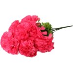 Sztuczny Bukiet 7 Dużych Chryzantem Ciemnoróżowy - Dekoracja na Wszystkich Świętych - obrazek 3