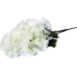 Biały Bukiet Sztucznych Chryzantem - 7 Szczegółowo Odwzorowanych Kwiatów o Wysokości 65 cm - obrazek 2