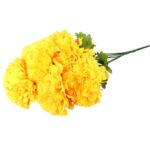 Sztuczne Pomarańczowe Chryzantemy - 7 Szczegółowo Wykonanych Kwiatów w Bukiecie - obrazek 3