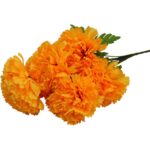 Bukiet 7 dużych chryzantem w kolorze pomarańczowo żółtym - obrazek 3