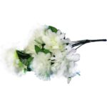 BUKIEET 8 SZTUCZNYCH CHRYZANTEM Z GIPSÓWKĄ W KOLORZE BIAŁYM - WYSOKOŚĆ 54CM - obrazek 2