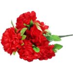 BUKIET 8 CHRYZANTEM Z GIPSÓWKĄ KOLOR CZERWONY - obrazek 2