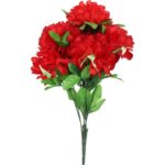 BUKIET 8 CHRYZANTEM Z GIPSÓWKĄ KOLOR CZERWONY