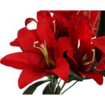 BUKIEET 10 CZERWONYCH SZTUCZNYCH LILII - WYSOKOŚĆ 44 CM - obrazek 2