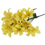 BUKIET 10 SZTUCZNYCH LILII KOLORU ŻÓŁTEGO - WYSOKOŚĆ 44 CM - obrazek 3