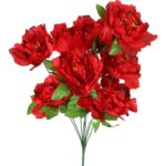 Bukiet 9 piwonii w kolorze czerwonym - obrazek 2