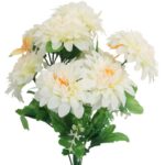 BUKIET 9 SZTUCZNYCH BIAŁYCH MARGARETEK Z MOTYLKAMI - DEKORACJA 40CM - obrazek 2