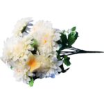 BUKIET 9 SZTUCZNYCH BIAŁYCH MARGARETEK Z MOTYLKAMI - DEKORACJA 40CM - obrazek 3