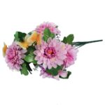 BUKIET FIOLETOWYCH MARGARETEK Z DEKORACYJNYMI MOTYLKAMI - KWIECISTA DEKORACJA 40 CM - obrazek 3