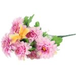 BUKIET RÓŻOWYCH MARGARETEK Z DEKORACYJNYMI MOTYLKAMI - KWIECISTA DEKORACJA, 40 CM - obrazek 3