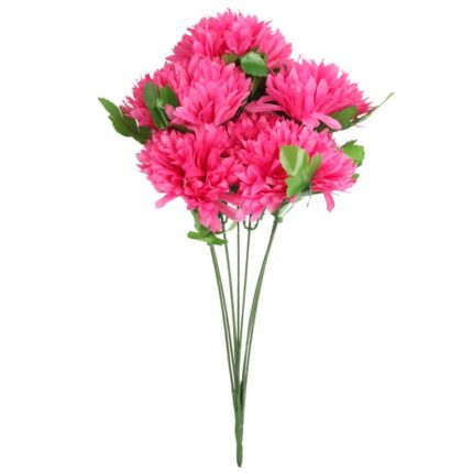 Bukiet Różowych Sztucznych Chryzantem Strzępiastych - Dekoracja na Wszystkich Świętych