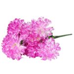 Sztuczny bukiet chryzantem w odcieniu jasno fioletowym, 9 sztuk, 58cm, idealny na Wszystkich Świętych - obrazek 2