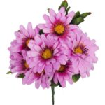 9 Fioletowych Gerber Wysokiej Jakości w Bukiecie Dekoracyjnym - obrazek 2