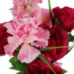 BUKIET MIX RÓŻE GOŹDŹIKI 52 CM KOLOR BORDOWY - obrazek 2