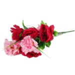 BUKIET MIX RÓŻE GOŹDŹIKI 52 CM KOLOR BORDOWY - obrazek 3