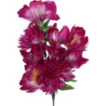 BUKIET 9 MIX KWIATÓW: CHRYZANTEMA AMARYLIS LILIA KOLOR FIOLETOWY - obrazek 2