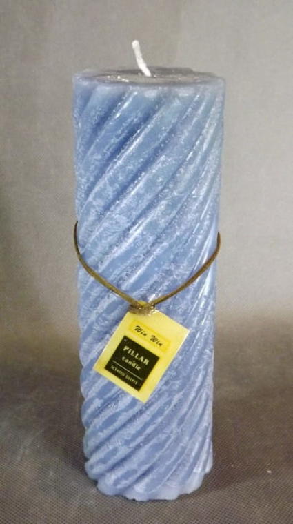 BW-10S Świeca zapachowa (morski) niebieska spiralnie skręcona 22x8cm - obrazek 1