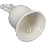 Dzwonek Ceramiczny ze Szkliwionego Ceramiki z Figurką Renifera na Świąteczny Stół - Biały - obrazek 2