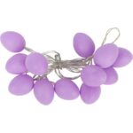 JAJKA GIRLANDA ŚWIETLNA LAMPKI  LED WIELKANOC FIOLETOWE