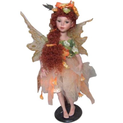 Lalka Elf z Ceramiki o Wysokości 45 cm - Zielono-Pomarańczowa