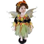 Ceramiczny Elf Ręcznie Malowany Wysokość 60 cm - Kolor Zielono-Rudy