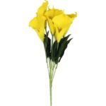 Bukiet 7 CALLI GUMOWANYCH 62 cm KOLOR ŻÓŁTY