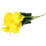Bukiet 7 CALLI GUMOWANYCH 62 cm KOLOR ŻÓŁTY - obrazek 3