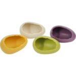 Osłonka wielkanocna ceramiczna jajko rzeżucha fioletowa - obrazek 3