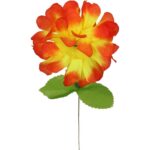 Chryzantema pojedynczy kwiat z listkiem w kolorze pomarańczowym - obrazek 2