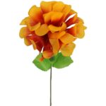 Chryzantema pojedynczy kwiat z listkiem w kolorze rudym - obrazek 2