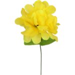 Chryzantema pojedynczy kwiat z listkiem w kolorze żółtym - obrazek 2