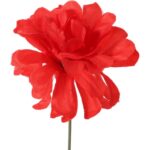 Czerwona Sztuczna Chryzantema 35 cm bez Listków do Dekoracji Miejsca Pamięci - obrazek 2