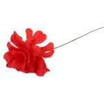 Czerwona Sztuczna Chryzantema 35 cm bez Listków do Dekoracji Miejsca Pamięci - obrazek 3