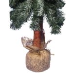 Domowa Choinka Bożonarodzeniowa Zielono-Biała na Naturalnym Pniu 70 cm - obrazek 2