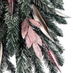 Różowa Choinka Świąteczna Ekskluzywna z Naturalnym Pniem i Brokatowymi Dekoracjami, 100 cm - obrazek 3